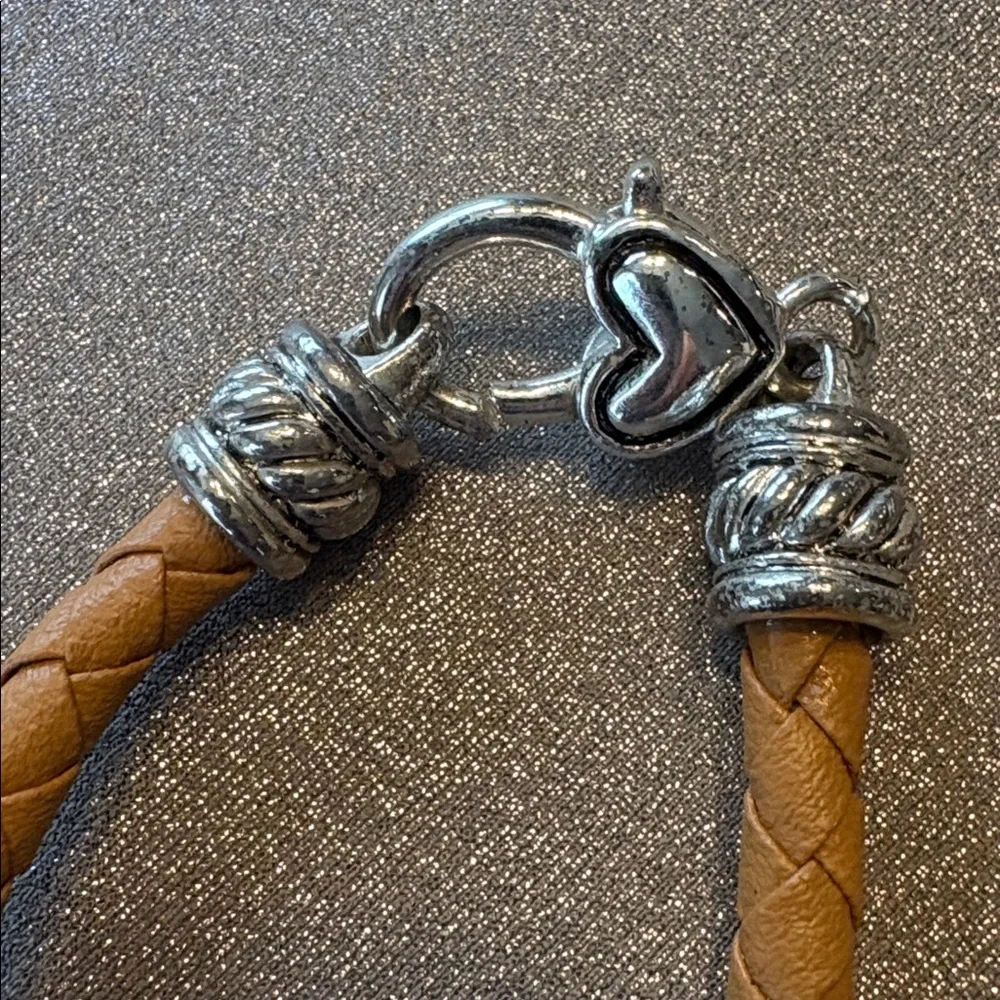 Brighton Tan and Silver Braided Necklace - Picture 2 of 4